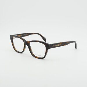 Alexander McQueen AM0306O 002 Eyeglasses Havana 52mm Square Frame